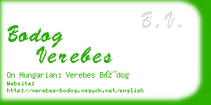 bodog verebes business card